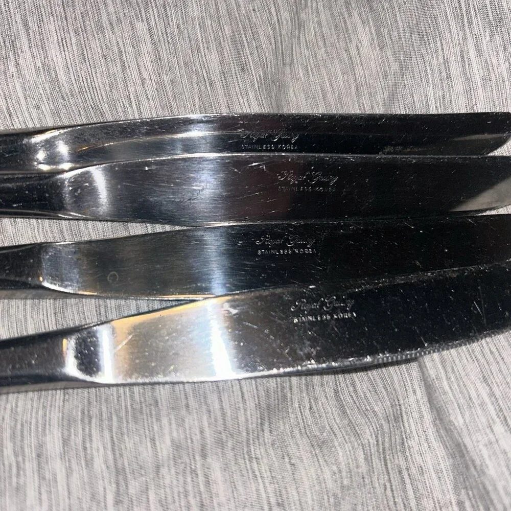 Royal Gallery Korea Stainless Flatware 4 Piece Dinner Knives Silverware Set